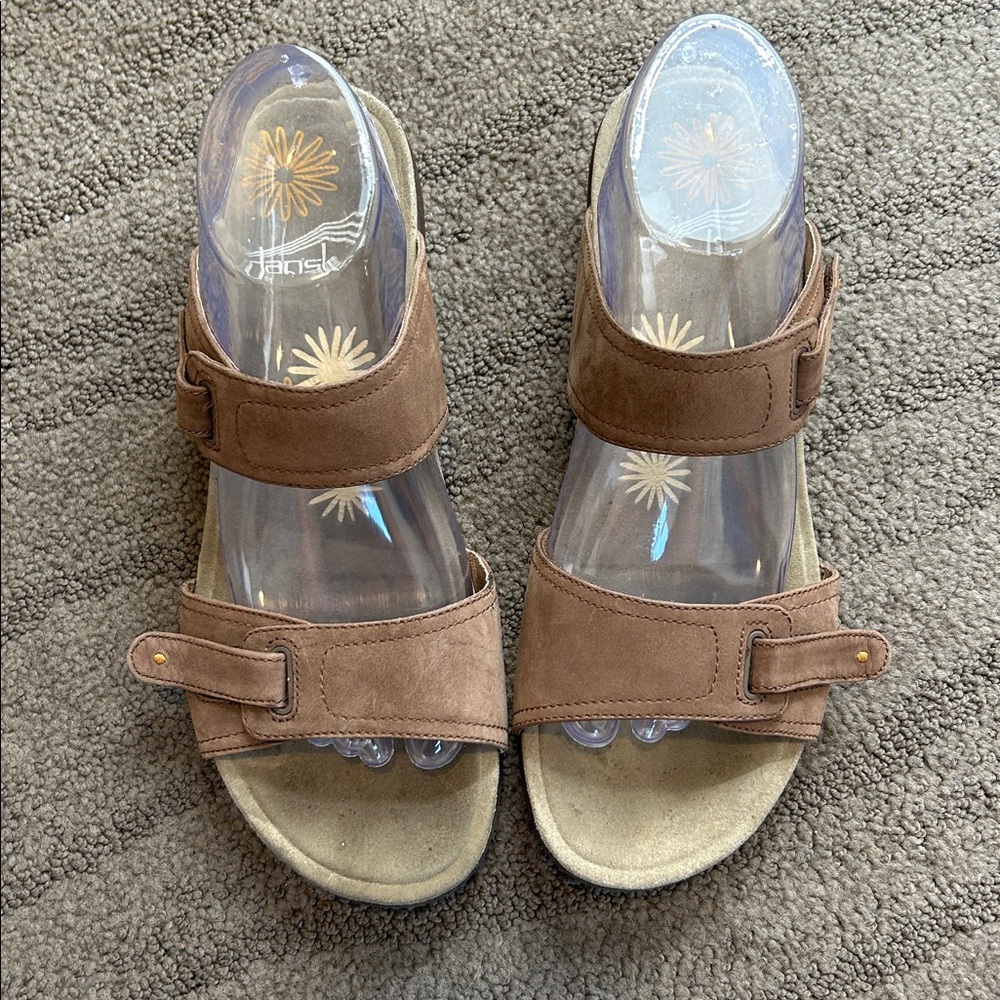 Dansko Sandals Isabel Brown Leather Adjustable Comfort Shoe Women's Size 41